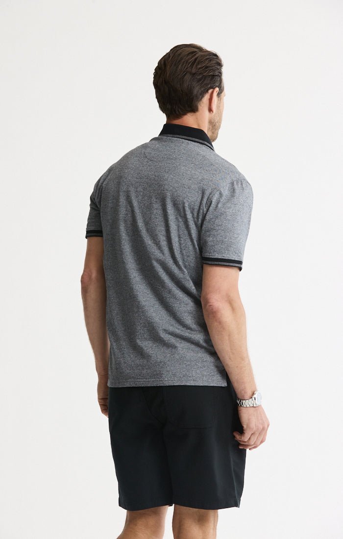 Jachs NY luxe brushed knit polo in a soft neutral color
