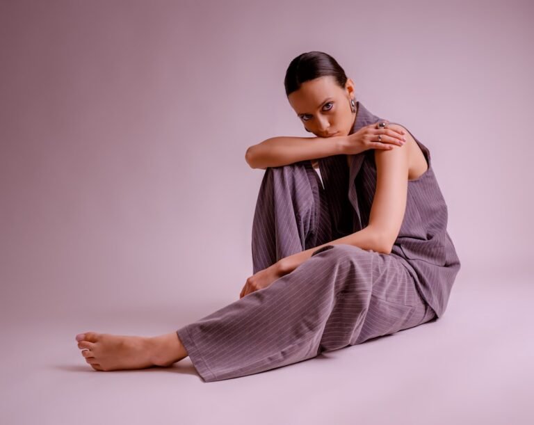 Confident plus-size yoga practitioner in studio