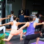 Yoga teacher training group circle in a studio